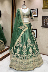 Green Matka Silk Designer Lehenga