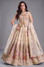 Cream Chinon Floral Embroidered Lehenga with Long Blouse