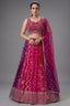 Multi Colored Ombre Georgette Woven Lehenga