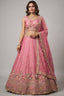 Pink Tissue Lehenga Choli with Elephant and Peacock Heritage Embroidery