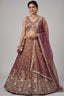 Rust Tissue Lehenga Choli with Embellished Floral Hem