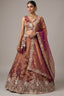 Rust Metallic Tissue Lehenga Choli with Tropical Floral Embroidery