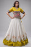 Off White and Yellow Mirror Kachchi Worked Chaniya Choli