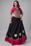 Black and Pink Art Silk Mirror Kachchi Worked Chaniya Choli