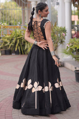 Black Art Silk Kachchi Mirror Worked Chaniya Choli