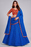 Blue Rayon Chaniya Choli with Kachchi Mirror Work