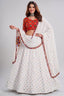 White Rayon Chaniya Choli with Kachchi Mirror Work
