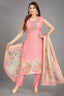 Pink Art Silk Straight Cut Kurti Set