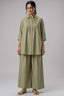 Pistachio Green Cotton Pin Tucked Co ord Set