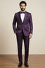 Purple Jacquard 2 Piece Suit