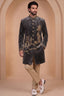 Grey Velvet Zardosi Worked Indo Western Set