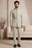 Light Pista Green Satin Beaded Jodhpuri Suit