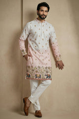Multi Colored Cotton Printed Kurta Pajama