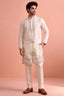 White Satin Embroidered Kurta Pajama