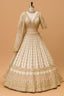 Off White Raw Silk Bridal Lehenga with Zardosi and Resham Work