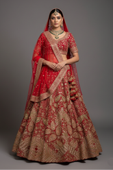 Maroon Silk Heavy Worked Bridal Lehenga