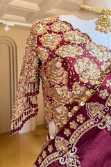 Maroon Glass Tissue Organza Lehenga with Sequin Work