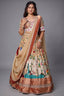Golden Tissue Silk Traditional Shikargah Motifs Paithani Lehenga with Embellished Work