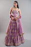 Lavender Purple Tissue Silk Lehenga featuring Cutdana Embroidered Corset Blouse