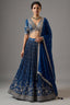 Blue Tissue Woven Lehenga with Embroidery Work