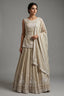 Beige Chiffon Silk Thread Embroidered and Beaded Chaniya Choli
