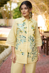 Light Yellow Embroidered Co-Ord Set