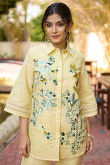 Light Yellow Embroidered Co-Ord Set