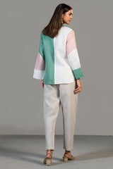 Multi Colored Linen Tunic and Pant Set