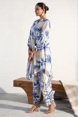 Off White Muslin Silk Printed Co-Ord Set