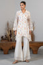 Ivory White Cotton Chanderi Thread Embroidered Co-Ord Set