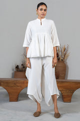 Ivory White Soft Cotton Co-Ord Set