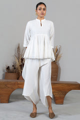 Ivory White Soft Cotton Co-Ord Set