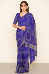 Indigo Purple Crush Chinon Cutdana Worked Saree