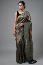 Multi Colored Tissue Silk All Over Woven Saree