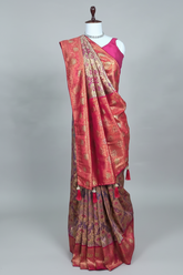 Golden Tissue Silk All Over Woven Saree with Swarovski Work