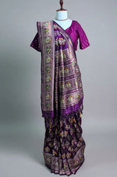 Purple Art Silk Woven Patola Saree