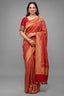Maroon Georgette Bandhej Saree with Real Zari Kadva Weaving
