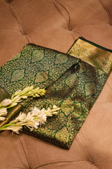 Green Kanchipuram Silk Woven Traditional Saree