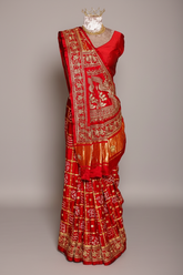 Maroon Gaji Silk Traditional Gharchola Saree