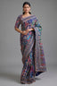 Blue Modal Silk Printed Saree with Sequin Embroidery Work