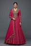 Pink Tissue Crush Handworked Anrakali Suit with Dupatta