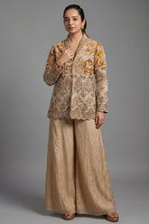 Golden Sequin Beaded Designer Indo Western Set