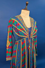 Blue Silk Printed Co-Ord Set with Sequin Embroidery Work