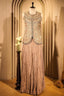 Peach Silk Printed Co-Ord Set Sequins Embroidery