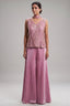 Lilac Purple Chinon Silk Cutdana Sequin Worked Palazzo Suit