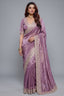 Lavender Tissue Dola Silk Solid Saree
