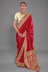 Red Art Silk Weaving Saree