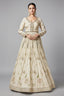 Cream Chinon Floral Embroidery and Sequin and Mirror Worked Anarkali Suit