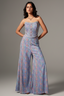 Lavender Purple Georgette Embroidered Co-Ord Set