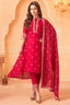 Pink Art Silk High and Low Sequin and Mirror Worked Suit